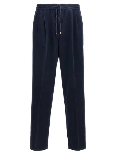 Brunello Cucinelli Corduroy Trousers Pants Blue In Navy