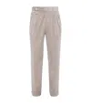 Brunello Cucinelli Trousers With Double Pleats And Tabs In Brown