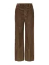 Brunello Cucinelli Women Fluid Corduroy Sartorial Track Trousers With Jewellery In Brown