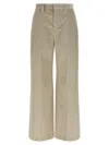 Brunello Cucinelli Beige Corduroy Trousers With Front Zip And Hook Button Closure In Neutral