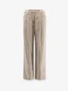 Brunello Cucinelli Women Corduroy Velvet Baggy Trousers In Neutral