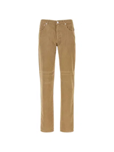 Brunello Cucinelli Corduroy Five Pocket Tailored Pants Belt Loops In Nude