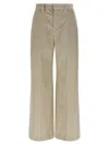 Brunello Cucinelli Beige Corduroy Trousers With Front Zip And Hook Button Closure In Neutral