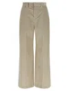 Brunello Cucinelli Beige Corduroy Trousers With Front Zip And Hook Button Closure In Neutral