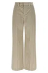 Brunello Cucinelli Beige Corduroy Trousers With Front Zip And Hook Button Closure In Sand
