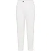 Brunello Cucinelli Pleat-front Cotton Trousers In Snow