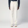 Brunello Cucinelli Straight-leg Corduroy Tailored Pants In White