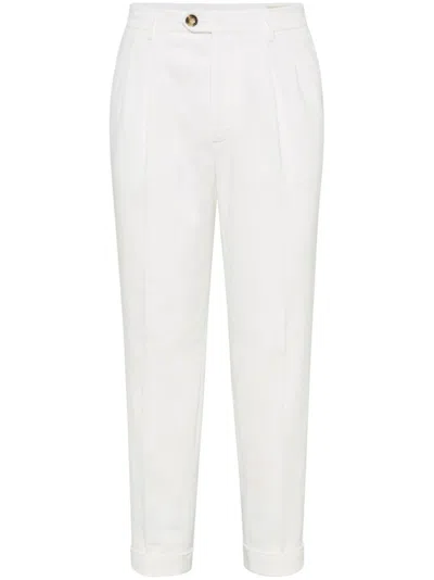 Brunello Cucinelli Corduroy Trousers In White