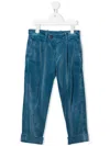 Brunello Cucinelli Corduroy Straight-leg Trousers In Blu