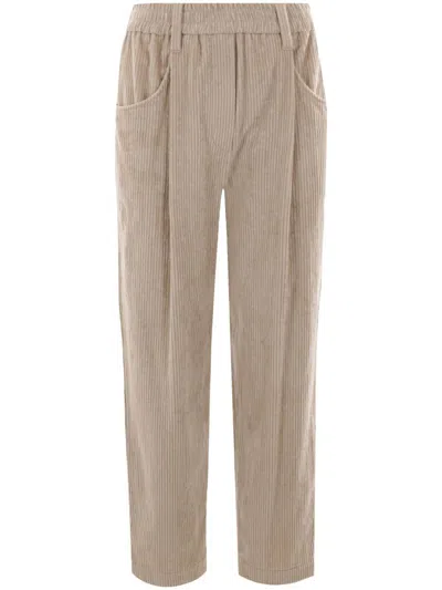 BRUNELLO CUCINELLI BRUNELLO CUCINELLI CORDUROY VELVET BAGGY TROUSERS