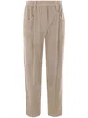 Brunello Cucinelli Women Corduroy Velvet Baggy Trousers In Neutral