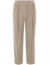 Brunello Cucinelli Women Corduroy Velvet Baggy Trousers In Brown