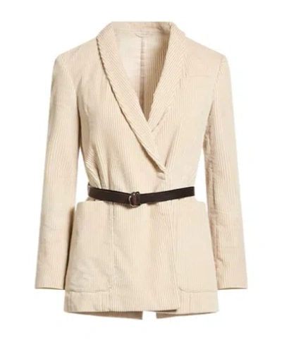 Brunello Cucinelli Corduroy Waistfitted Jacket In Gray