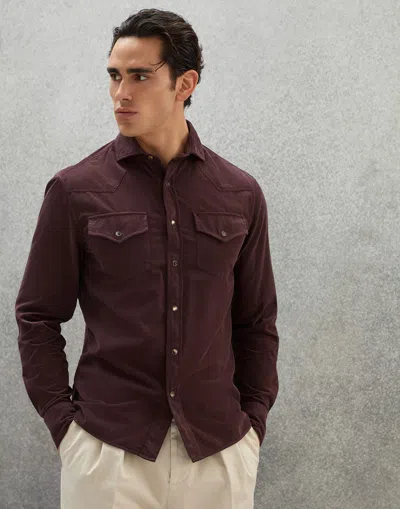 Pre-owned Brunello Cucinelli Corduroy Western Shirt Medium