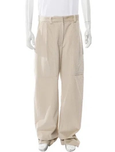 Pre-owned Brunello Cucinelli Corduroy Wide Leg Pants In Neutral