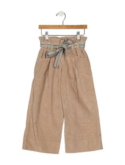 Pre-owned Brunello Cucinelli Babies' Corduroy Wide Leg Pants In Neutral