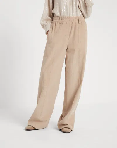 Brunello Cucinelli Corduroy Wide-leg Trousers In Brown