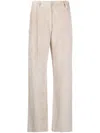 Brunello Cucinelli Neutral Corduroy Wide-leg Trousers In Neutrals