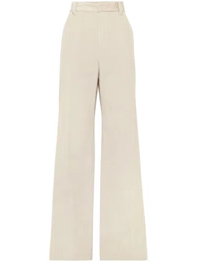 Brunello Cucinelli Corduroy Wide-leg Trousers In Beige