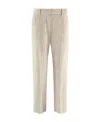Brunello Cucinelli Neutral Corduroy Wide-leg Trousers In Nude