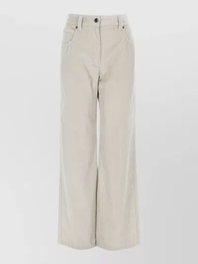 Brunello Cucinelli Corduroy Wide-leg Trousers In Neutral