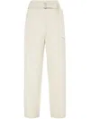 Brunello Cucinelli Linen Trousers With High Waist And Pockets In Neutrals
