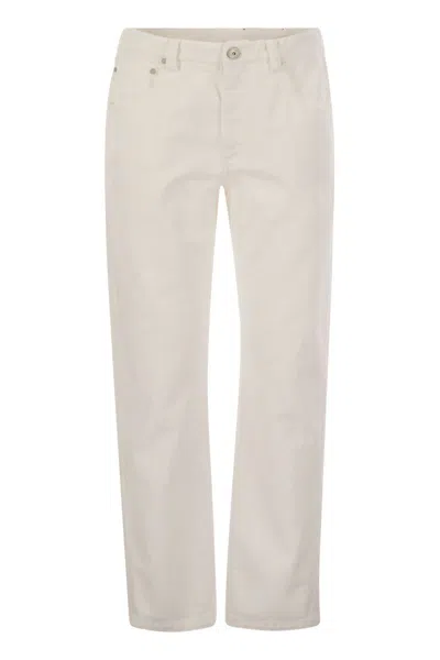 Brunello Cucinelli Cotton 5-pocket Trousers In White