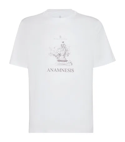 Brunello Cucinelli Cotton Anamnesis Print T-shirt In White