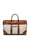 BRUNELLO CUCINELLI BRUNELLO CUCINELLI COTTON AND LEATHER WEEKENDER COUNTRY BAG