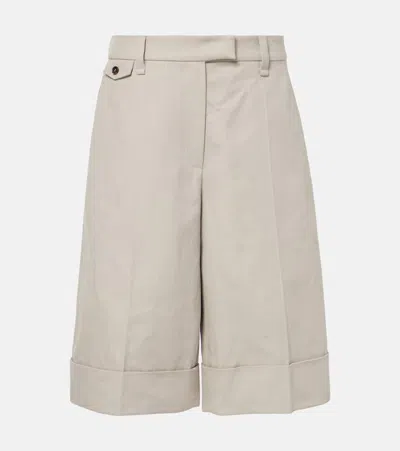 Brunello Cucinelli Cotton And Linen Bermuda Shorts In Light Desert