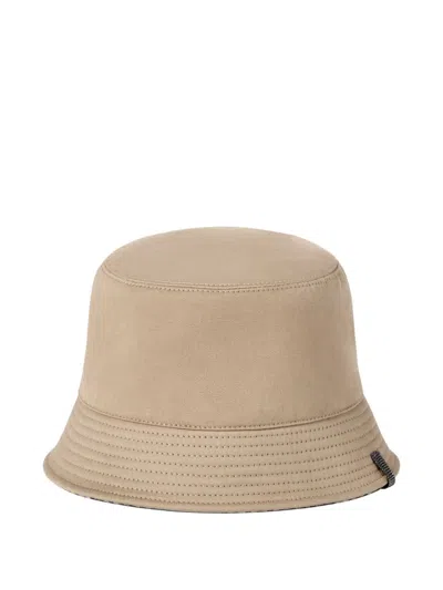 Brunello Cucinelli Cotton And Linen Bucket Hat In Neutral