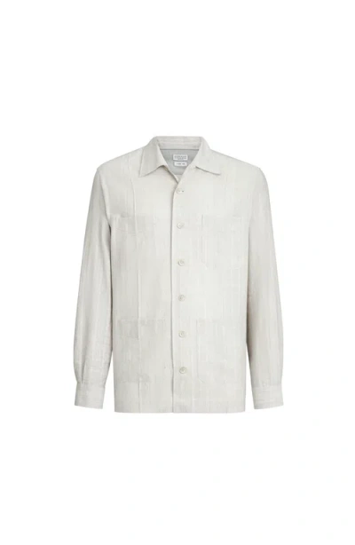 Brunello Cucinelli Jacquard Chest-pocket Shirt In White