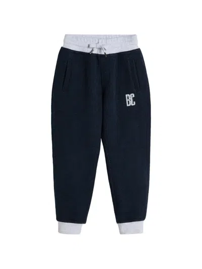 Brunello Cucinelli Kids' Cotton And Linen Mélange French-terry Trousers With Print In Black