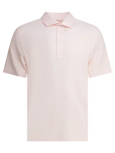 Brunello Cucinelli Cotton And Linen Pique Polo Shirt In Pink