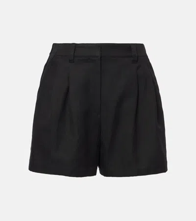 Brunello Cucinelli Cotton And Linen Shorts In Black