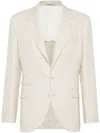 BRUNELLO CUCINELLI COTTON AND LINEN SINGLE-BREASTED JACKET