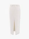Brunello Cucinelli Cotton And Linen Skirt With Diagonal Motif