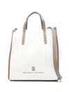 Brunello Cucinelli Cotton And Linen Tote Bag In White