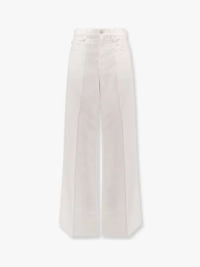 Brunello Cucinelli Cotton And Linen Trouser In White
