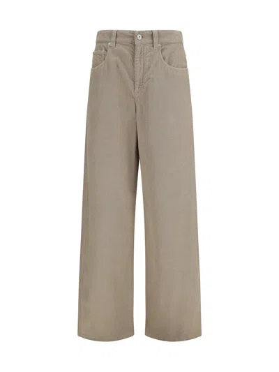 Brunello Cucinelli Beige Straight Flat Front Pants In Neutral