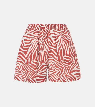Brunello Cucinelli Cotton And Silk Bermuda Shorts In Red