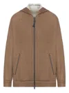 Brunello Cucinelli Women Cotton And Silk Blend Hoodie In Brown