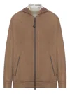 Brunello Cucinelli Women Cotton And Silk Blend Hoodie In Brown