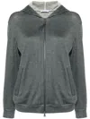 Brunello Cucinelli Cotton And Silk Blend Hooded Zipped Cardigan