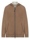 Brunello Cucinelli Women Cotton And Silk Blend Hoodie In Brown