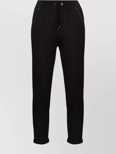 BRUNELLO CUCINELLI COTTON AND SILK BLEND JOGGERS