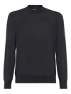 Brunello Cucinelli High Neck Long Sleeve Knit Sweater In Gray