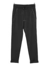Brunello Cucinelli Cotton Silk Blend Trousers Side Pockets In Black
