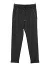 Brunello Cucinelli Cotton Silk Blend Trousers Side Pockets In Black