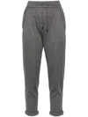 Brunello Cucinelli Women Cotton And Silk Blend Trousers In Gray